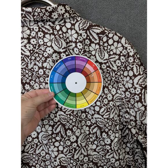 LRL Ralph Lauren Poplin Top Womens 3X Brown Floral Button Up Dress Shirt - Picture 5 of 10